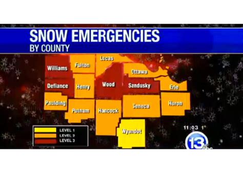 Columbus ohio snow emergency level - WTRF Daily News. According to Chief Deputy James Zusack, Belmont County has been alerted to a Level 1 snow emergency. According to Sheriff Charles Black, Monroe County has been elevated to a Level 2 snow emergency. In Ohio, there are three levels of Snow Emergency labeled, Level 1, Level 2, and Level 3. This is the lowest …